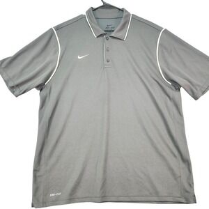 Nike dark Gray Polo Shirt with White Trim